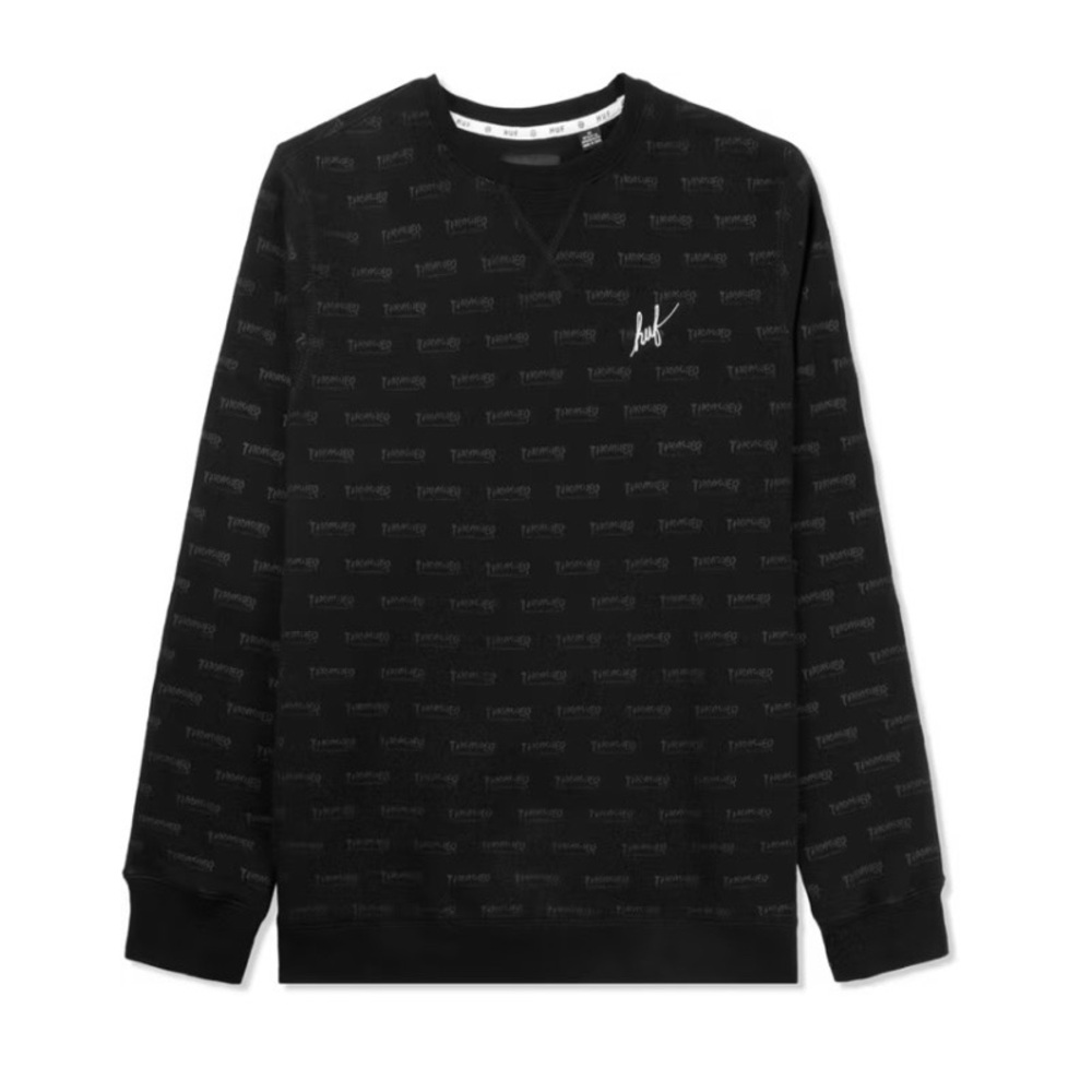 HUF X THRASHER Black Crewneck Sweater size XL